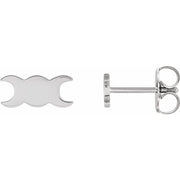 14K White Petite Triple Goddess Earrings