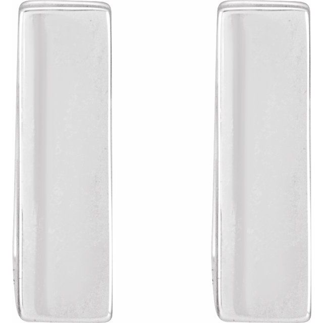 14K White Square Hinged 10 mm Huggie Hoop Earrings