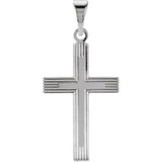 14k White Cross Pendant