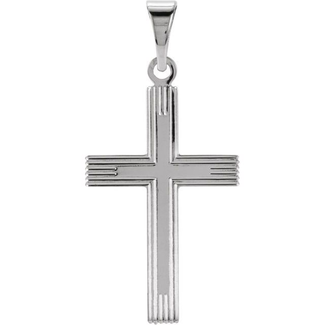 14k White Cross Pendant