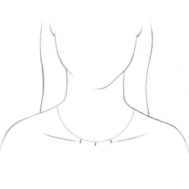 14K Yellow Natural Swiss Blue Topaz 16' Necklace
