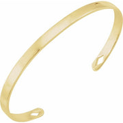 14K Yellow Engravable Diamond Pierced Cuff 7' Bracelet