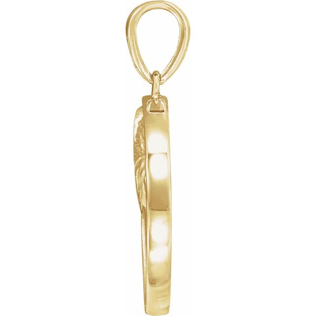 14K Yellow 21.9x14.9 mm Artemis Coin Pendant
