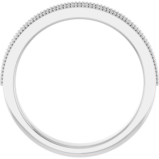 14K White 1/8 CTW Natural Diamond Milgrain Anniversary Band