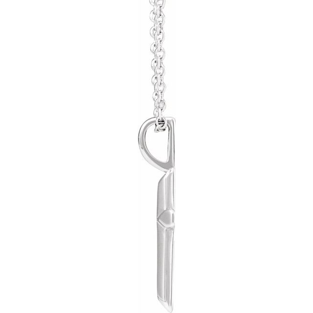Sterling Silver Knife-Edge Cross 16-18' Necklace