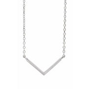 14K White  Minimalist V 18' Necklace