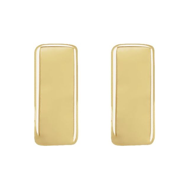 14K Yellow Bar Earrings