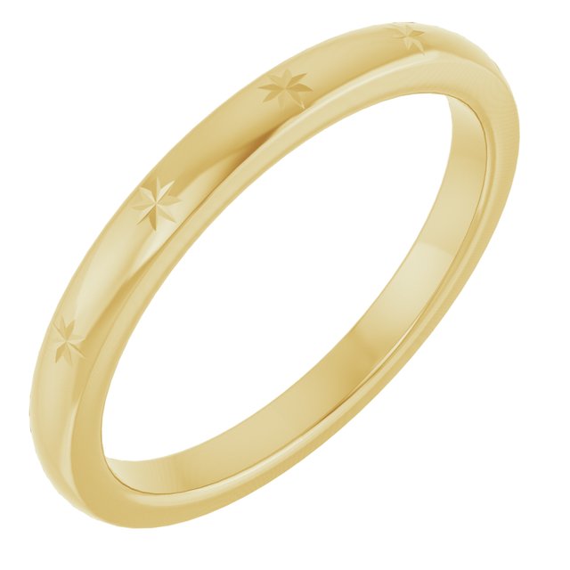 14k Yellow Star Band Size 6