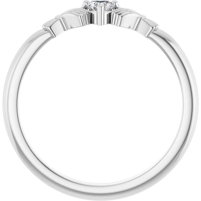 14k White Stuller Lab-grown Moissanite™  Claddagh Ring