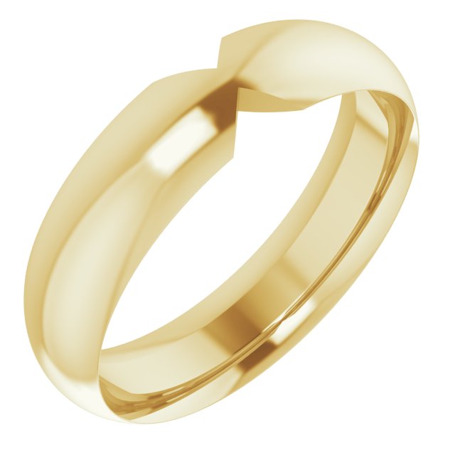 14K Yellow 5 mm Double Notched Band Size 6