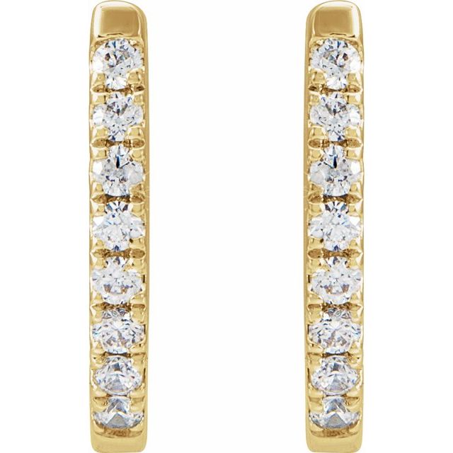 14K Yellow 1/6 CTW Natural Diamond Hoop Earrings
