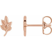 14k Rose Right Leaf Earring
