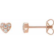 14K Rose 1/10 CTW Natural Diamond Heart Earrings
