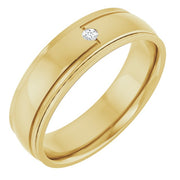 14K Yellow .03 CT Natural Diamond Band Size 10