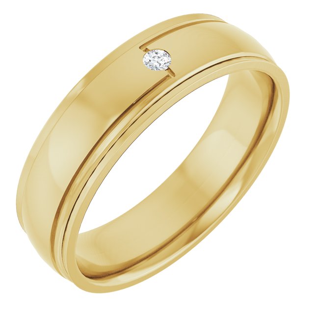 14K Yellow .03 CT Natural Diamond Band Size 10
