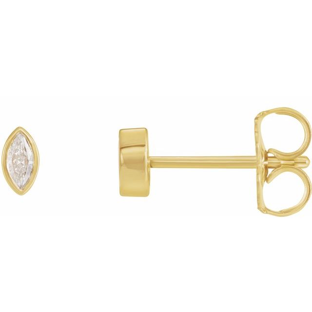 14k Yellow 1/10 Ctw Natural Diamond Solitaire Bezel-set Earrings