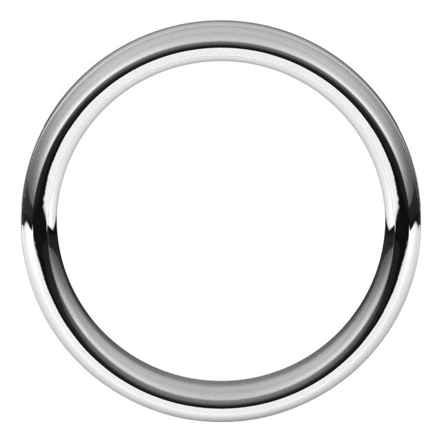 14K White 5 mm Grooved Beveled-Edge Band Size 7.5