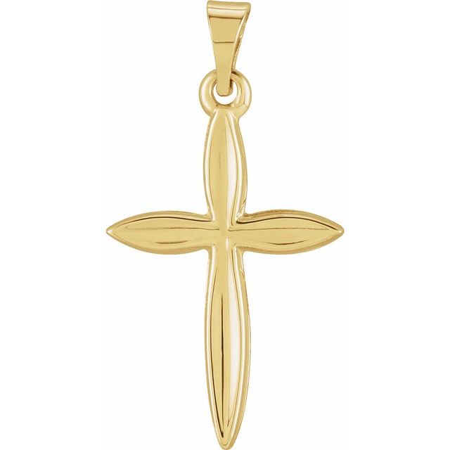 14K Yellow 18x13 mm Cross Pendant