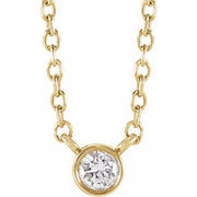 14K Yellow 1/10 CT Natural Diamond 16-18' Necklace