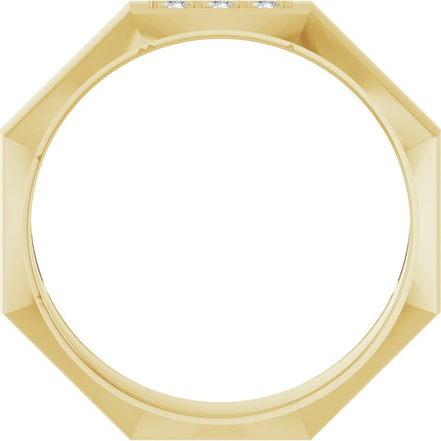 14K Yellow 5 mm .08 CTW Natural Diamond Three-Stone Octagon Band Size 10