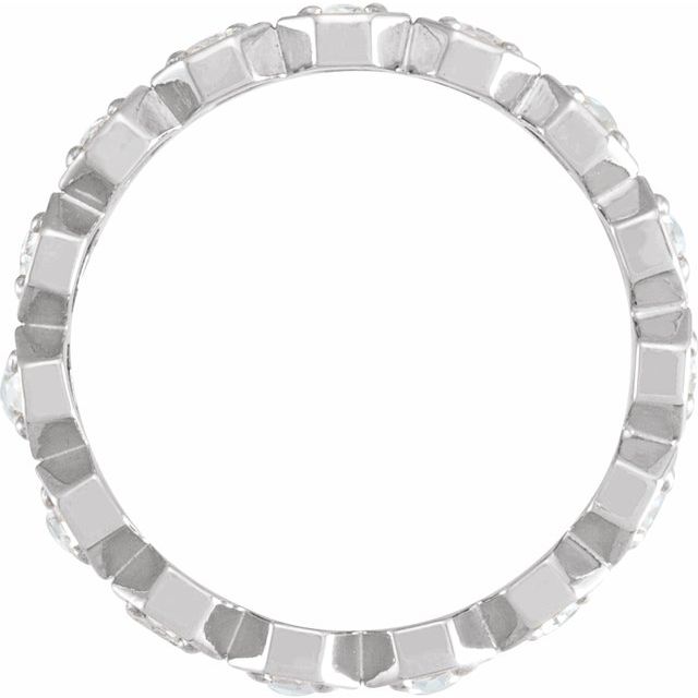 14K White 1/2 CTW Natural Rose-Cut Diamond Eternity Band Size 7
