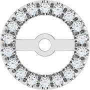 14K White 5.3 mm ID 1/8 CTW Natural Diamond French-Set Earring Jackets