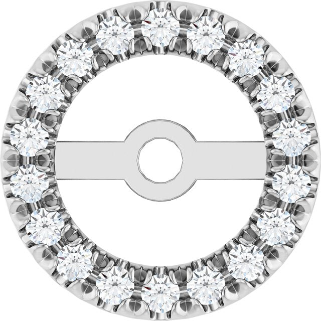 14K White 5.3 mm ID 1/6 CTW Lab-Grown Diamond French-Set Earring Jacket