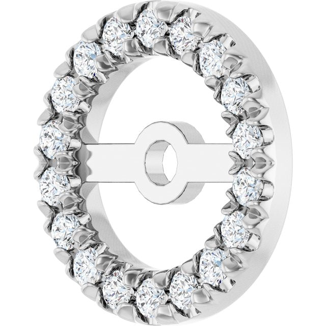 14K White 5.3 mm ID 1/6 CTW Lab-Grown Diamond French-Set Earring Jacket