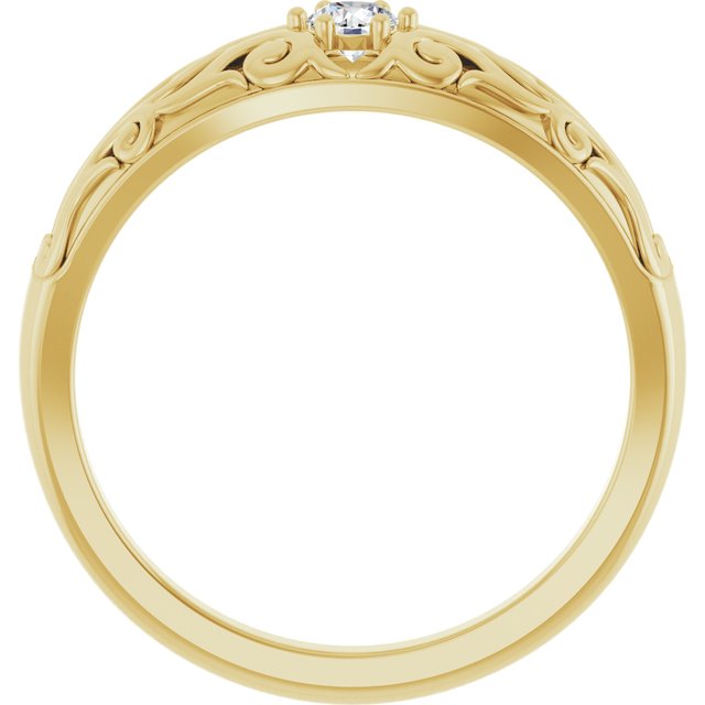 14K Yellow 1/10 CT Natural Diamond Ring