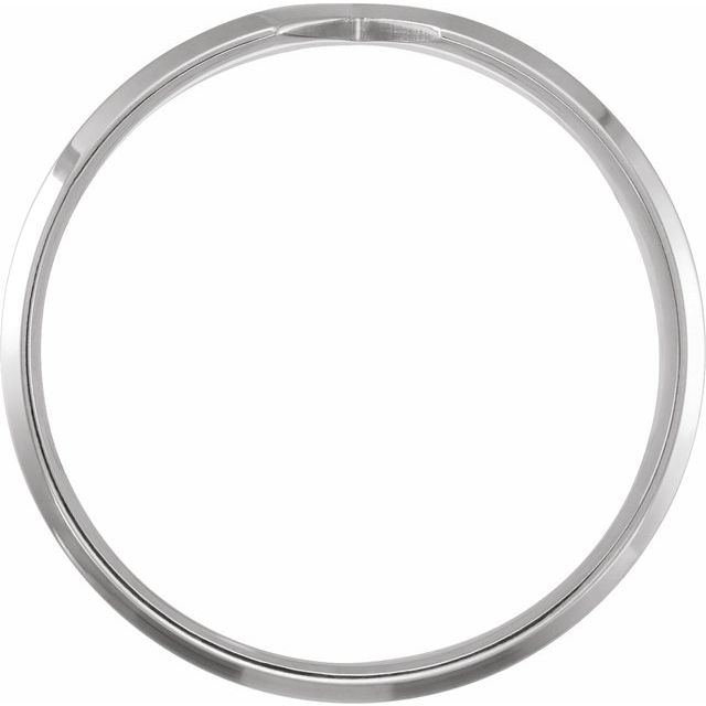 14K White 6 mm Single Notched Comfort-Fit Band Size 10