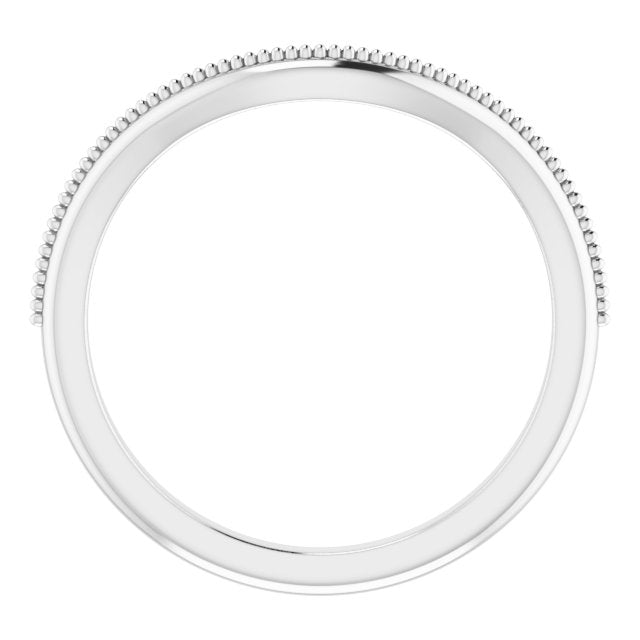 14K White Band for 6 mm Square Ring