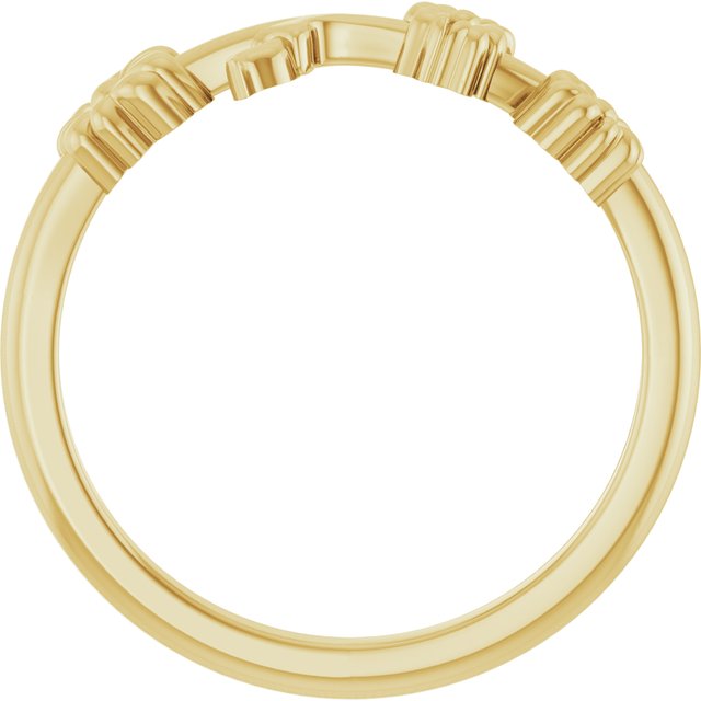 14K Yellow Floral Stackable Ring