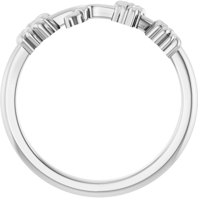 Sterling Silver Floral Stackable Ring