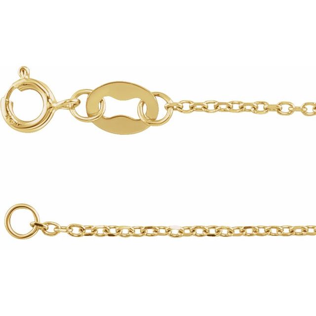 18K Yellow 1 mm Diamond-Cut Cable 18' Chain