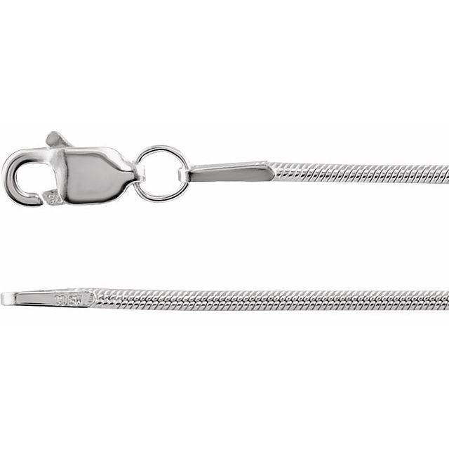 Sterling Silver 1 mm Snake 18' Chain
