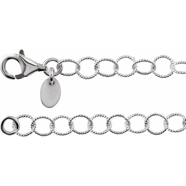 Sterling Silver 4.6 Mm Knurled Rolo 18' Chain