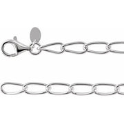 Sterling Silver 4.7 mm Elongated Curb 18' Chain
