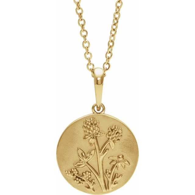 14K Yellow Floral 16-18' Necklace