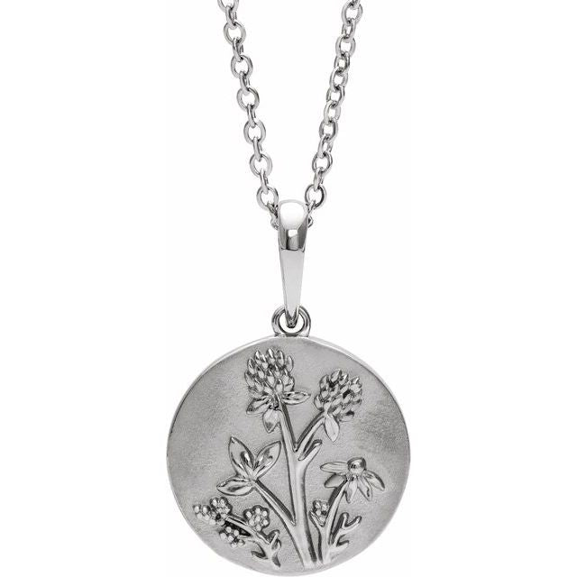 Sterling Silver Floral 16-18' Necklace