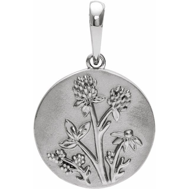 Sterling Silver Floral Pendant