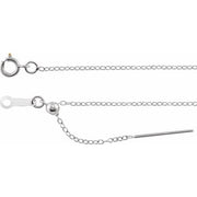 14K White 1.1 mm Adjustable Threader Cable Cable 6-8' Chain