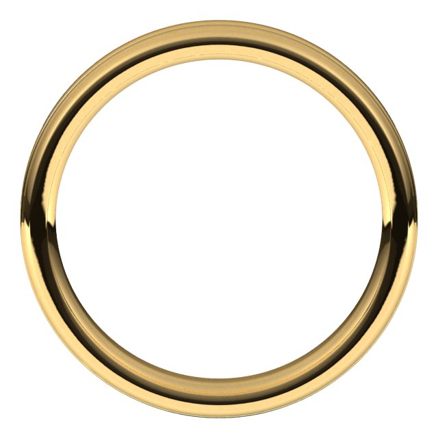 14K Yellow 4 mm Grooved Beveled-Edge Band Size 7.5