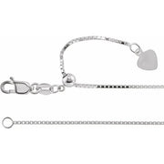 14K White .85 mm Adjustable Box 16-22' Chain