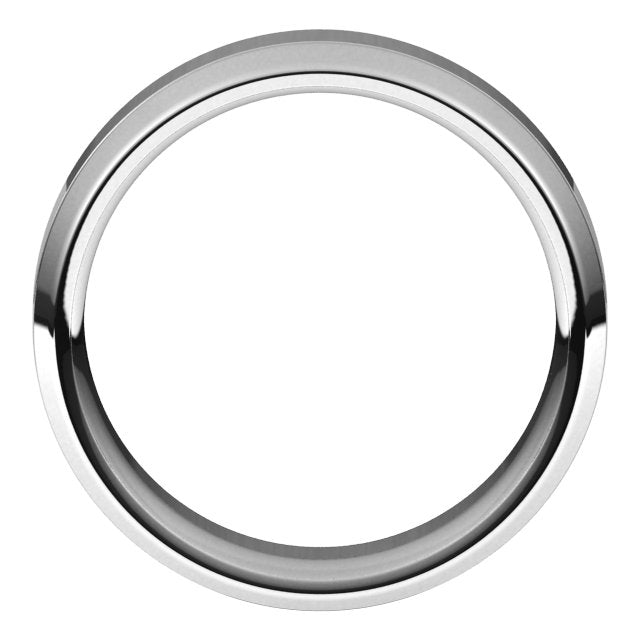 14k White 7 Mm Grooved Beveled-edge Band Size 10