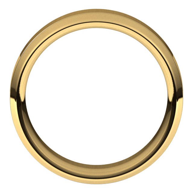 14k Yellow 7 Mm Grooved Beveled-edge Band Size 12