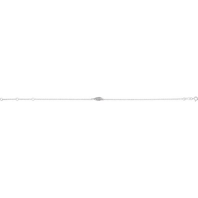 Sterling Silver .015 CTW Natural Diamond Angel Wing 6 1/2-7 1/2' Bracelet
