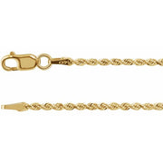 14K Yellow 1.6 mm Diamond-Cut Rope 24' Chain