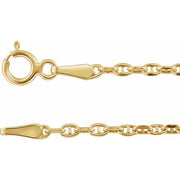 14K Yellow 1.8 mm Hollow Diamond-Cut Anchor 7' Chain