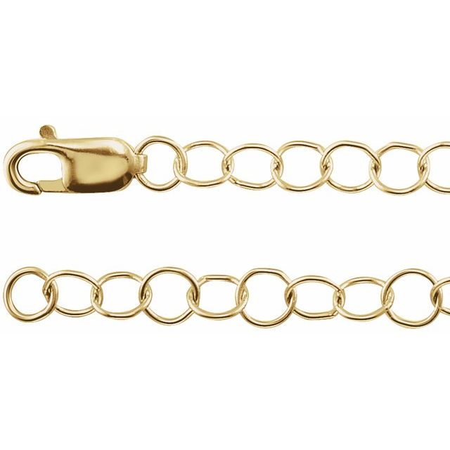 14K Yellow 3.5 mm Round Cable 18' Chain