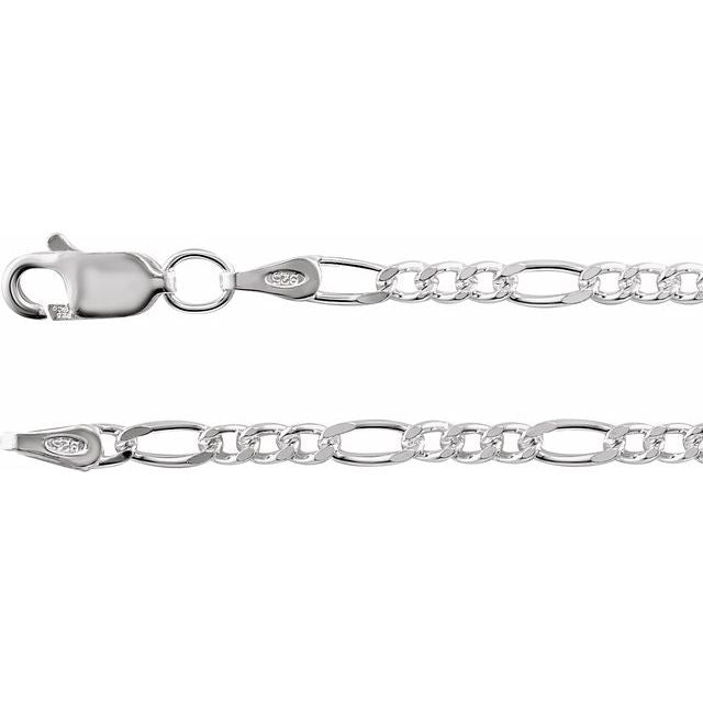 Sterling Silver 2.5 mm Figaro 20' Chain
